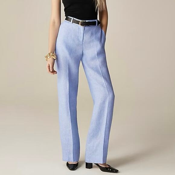 J.Crew Linen Harbor Wide Leg Pant French Blue Size XXL NWOT - Picture 1 of 8